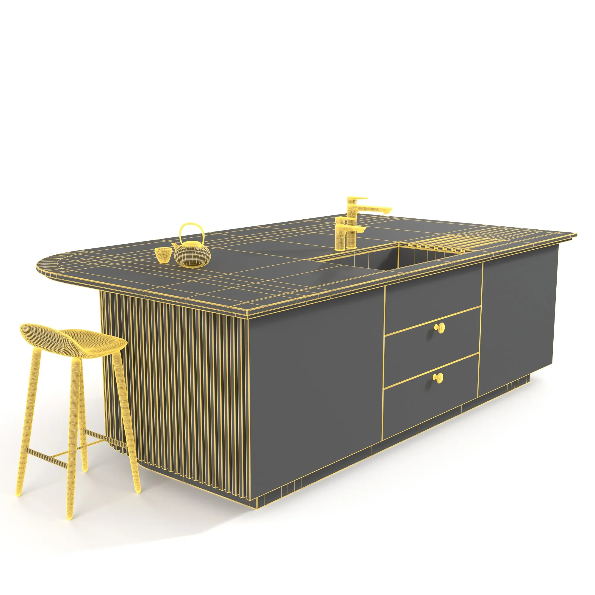 Kitchen Island Countertop 02 PBR 3D Model_07